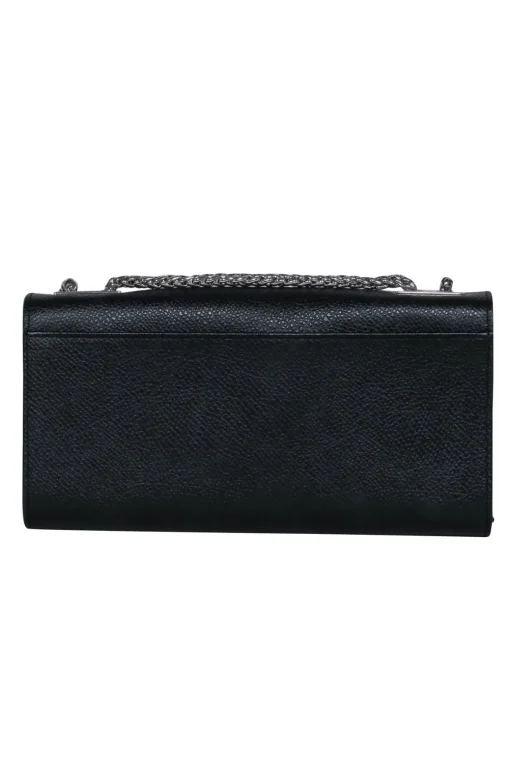 Henri Bendel - Black Fold Over Shoulder Strap Clutch Bag