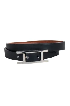 Hermes - Black & Tan Wrap "Behapi" Wrap Bracelet