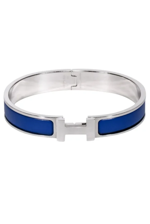 Hermes - Blue w/ Palladium Hardware "Clic H" Bracelet
