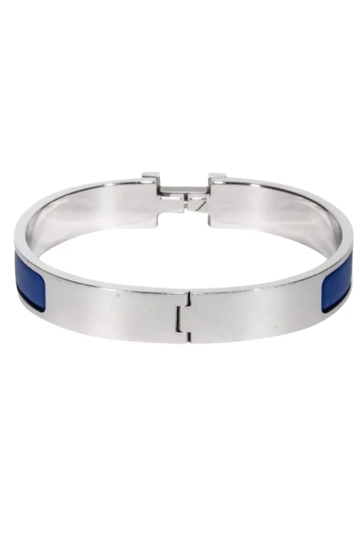 Hermes - Blue w/ Palladium Hardware "Clic H" Bracelet