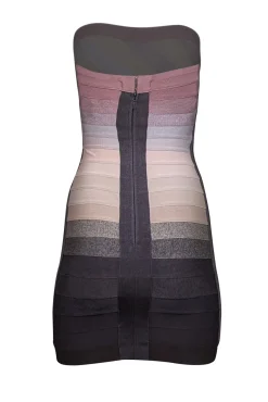 Herve Leger - Beige, Grey, & Pink Ombre Bianca Bandage Dress Sz XS