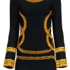 Herve Leger - Black Bandage with Gold Jewel Trim Sz XL