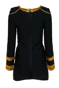Herve Leger - Black Bandage with Gold Jewel Trim Sz XL