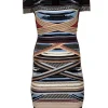 Herve Leger - Black w/ Multicolor Striped Peekaboo Bandage Dress Sz L