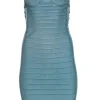 Herve Leger - Mint Green Strapless Mini Bandage Dress Sz S