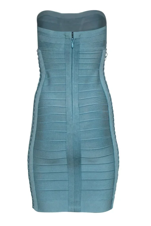 Herve Leger - Mint Green Strapless Mini Bandage Dress Sz S
