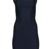 Herve Leger - Navy Bandage V-Back Midi Dress Sz S