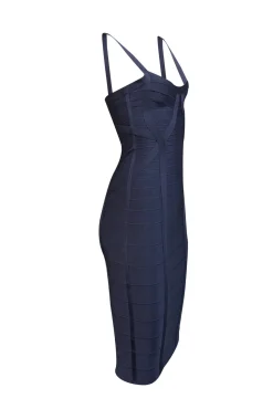Herve Leger - Navy Blue Bandage Bodycon Dress Sz S