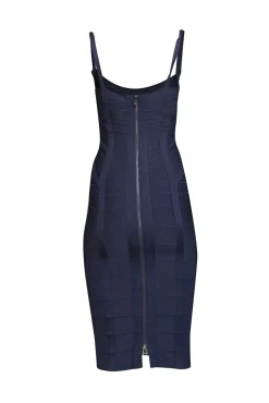 Herve Leger - Navy Blue Bandage Bodycon Dress Sz S