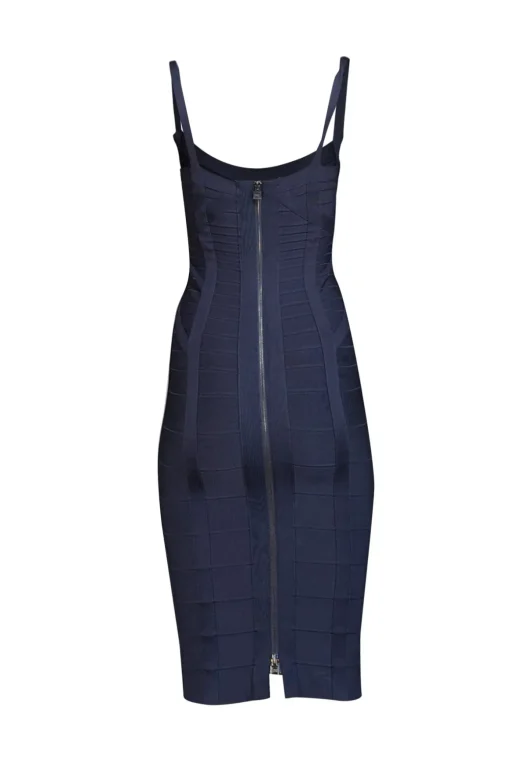 Herve Leger - Navy Blue Bandage Bodycon Dress Sz S