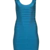 Herve Leger - Teal Bandage Sleeveless Knee Length Dress Sz S