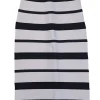Herve Leger - White & Black Striped Bandage Pencil Skirt Sz M