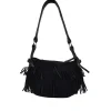 Hogan - Black Suede Fringe Purse