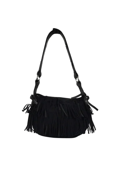 Hogan - Black Suede Fringe Purse