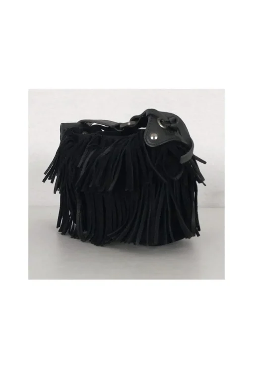Hogan - Black Suede Fringe Purse