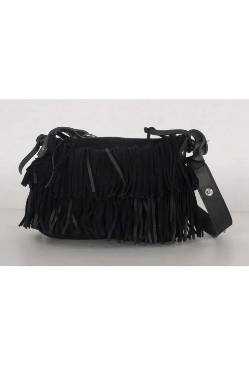 Hogan - Black Suede Fringe Purse