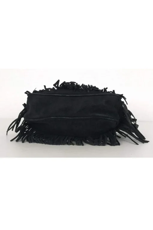 Hogan - Black Suede Fringe Purse