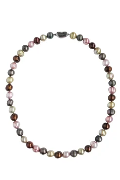 Honora - Brown, Ivory, Grey Fresh Water Peal Necklace