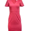 Hugo Boss - Coral Pink Cotton Sheath Dress Sz 0