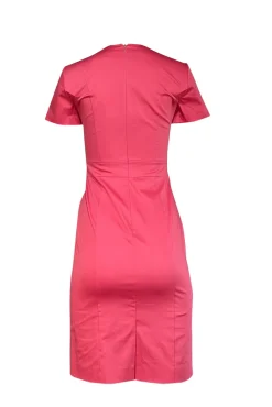 Hugo Boss - Coral Pink Cotton Sheath Dress Sz 0