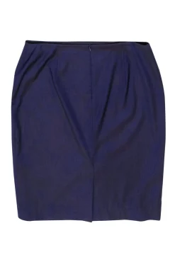 Hugo Boss - Purple Two-Tone Wool Pencil Skirt Sz 10