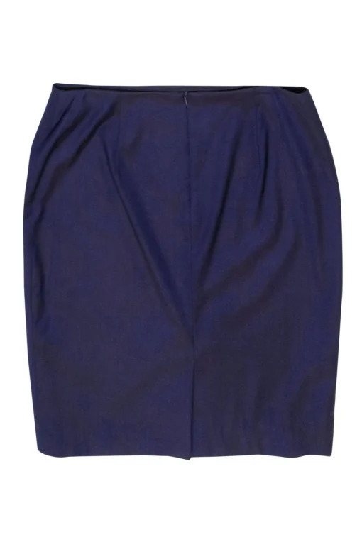Hugo Boss - Purple Two-Tone Wool Pencil Skirt Sz 10