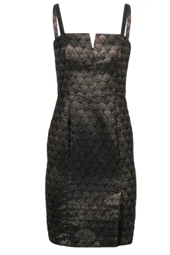 Hutch - Black & Gold Art Deco Patterned Sheath Dress Sz 0