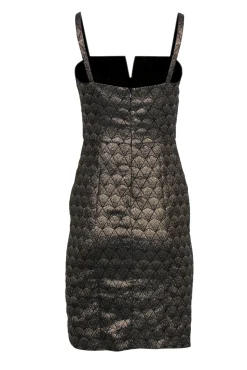 Hutch - Black & Gold Art Deco Patterned Sheath Dress Sz 0