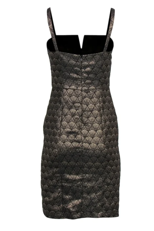 Hutch - Black & Gold Art Deco Patterned Sheath Dress Sz 0