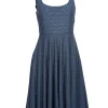 Hutch - Blue Eyelet Textured Sleeveless Keyhole Back Dress Sz S