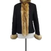 Iceberg - Black Quilted Fur Trim Jacket Sz M