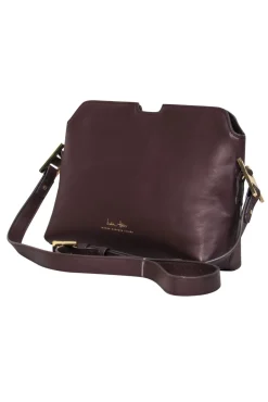 India Hicks - Deep Burgundy Smooth Leather Crossbody w/ Gold Hardware
