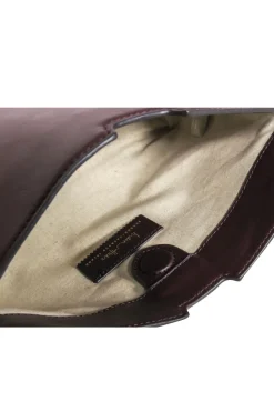 India Hicks - Deep Burgundy Smooth Leather Crossbody w/ Gold Hardware