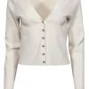 Intermix - Cream Ribbed Button-Up Cardigan Sz XL