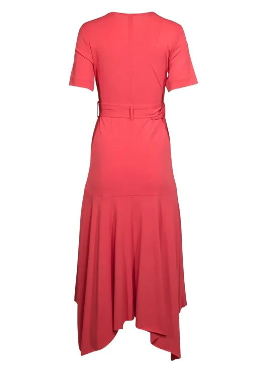 Iris Setlakwe - Coral Pink Wrap Dress w/ Handkerchief Hem Sz XS