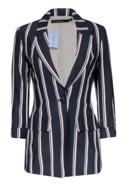 Iris Setlakwe - Navy & White Stripe Single Button Blazer Sz 0