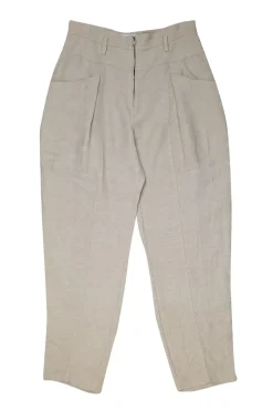 IRO - Beige Linen Blend Zipper Front Pants Sz 6