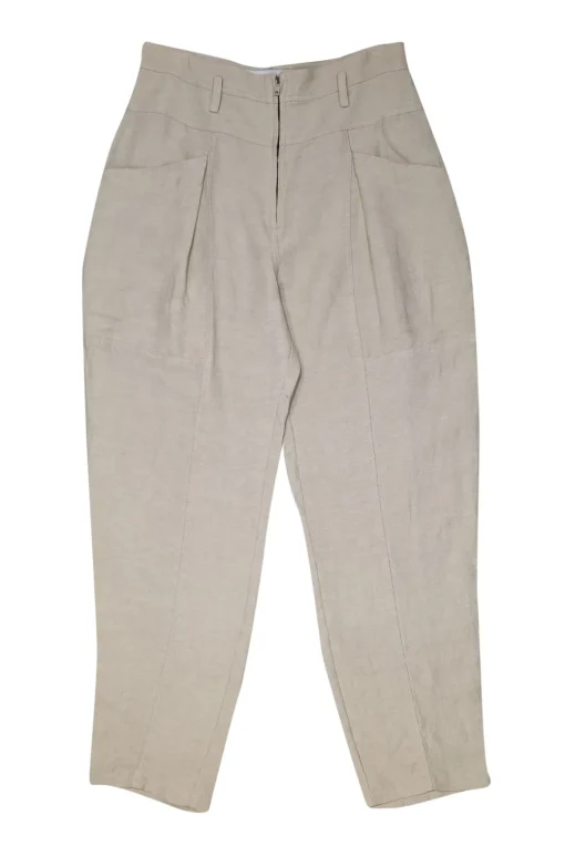 IRO - Beige Linen Blend Zipper Front Pants Sz 6