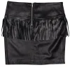 IRO - Black Lamb Leather Fringe Trim Mini Skirt Sz 6