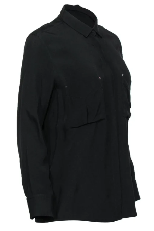 IRO - Black Oversized Button-Up Blouse w/ Studs Sz 8