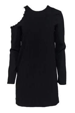 IRO - Black Shift Dress w/ Single Cold Shoulder Sz 4