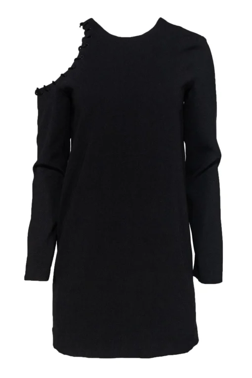 IRO - Black Shift Dress w/ Single Cold Shoulder Sz 4