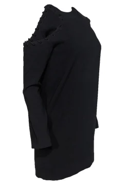 IRO - Black Shift Dress w/ Single Cold Shoulder Sz 4