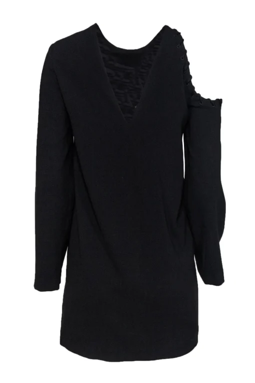 IRO - Black Shift Dress w/ Single Cold Shoulder Sz 4