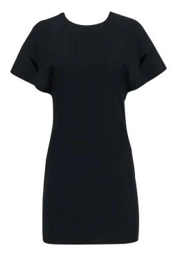 IRO - Black Short Sleeve Mini V-Back Dress Sz 4