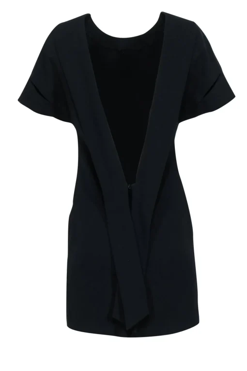 IRO - Black Short Sleeve Mini V-Back Dress Sz 4