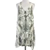 IRO - Green & Cream Abstract Print Silk Sleeveless Dress Sz 10