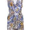 IRO - Ivory w/ Blue & Orange Abstract Print Sleeveless Dress Sz 2