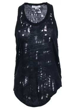 IRO - Navy Racerback Distressed Linen Tank Sz XS