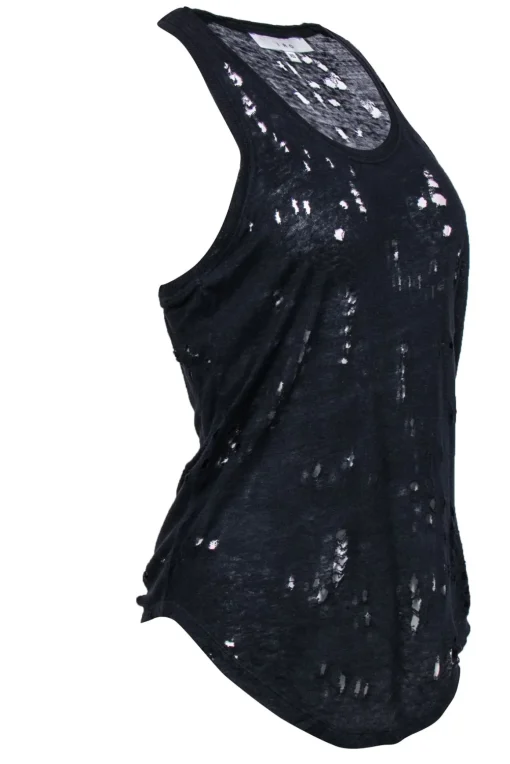 IRO - Navy Racerback Distressed Linen Tank Sz XS
